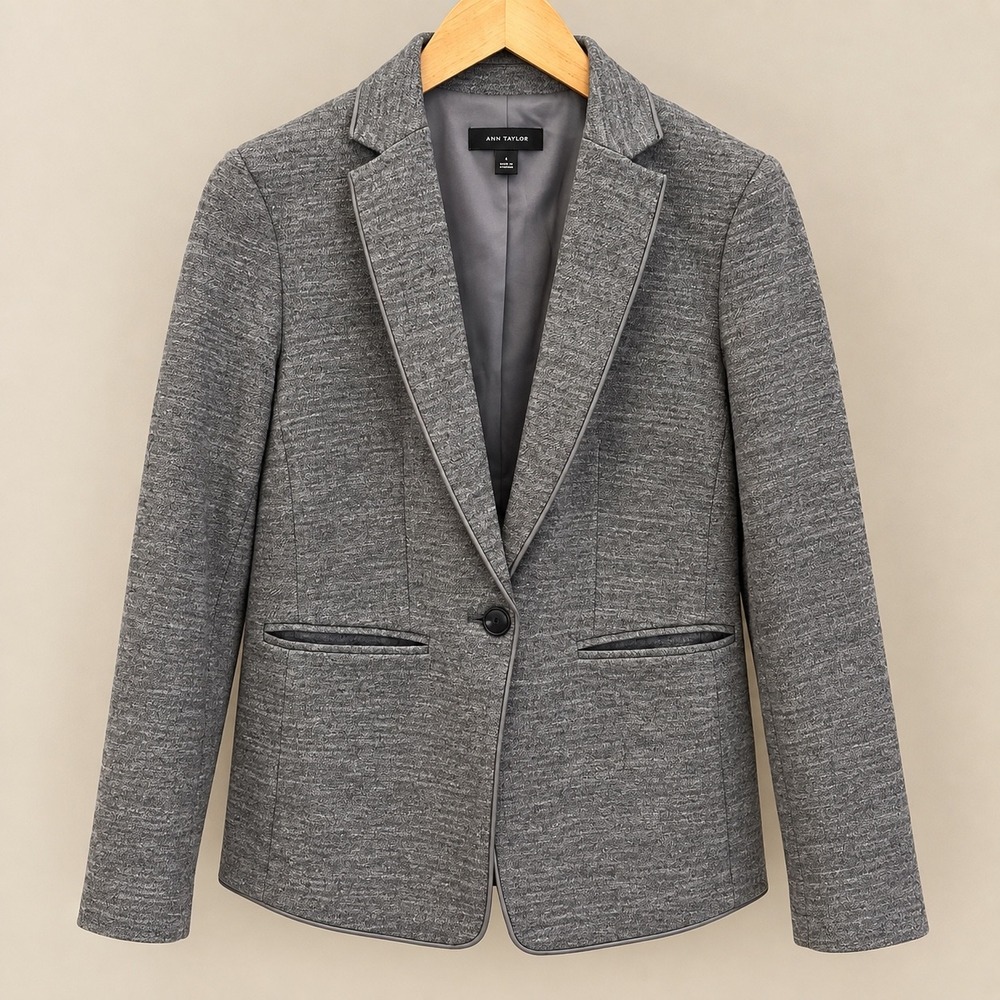 Ann Taylor Wool Blend Blazer Jacket 6 Career Chic Quiet Luxury Capsule Wardrobe